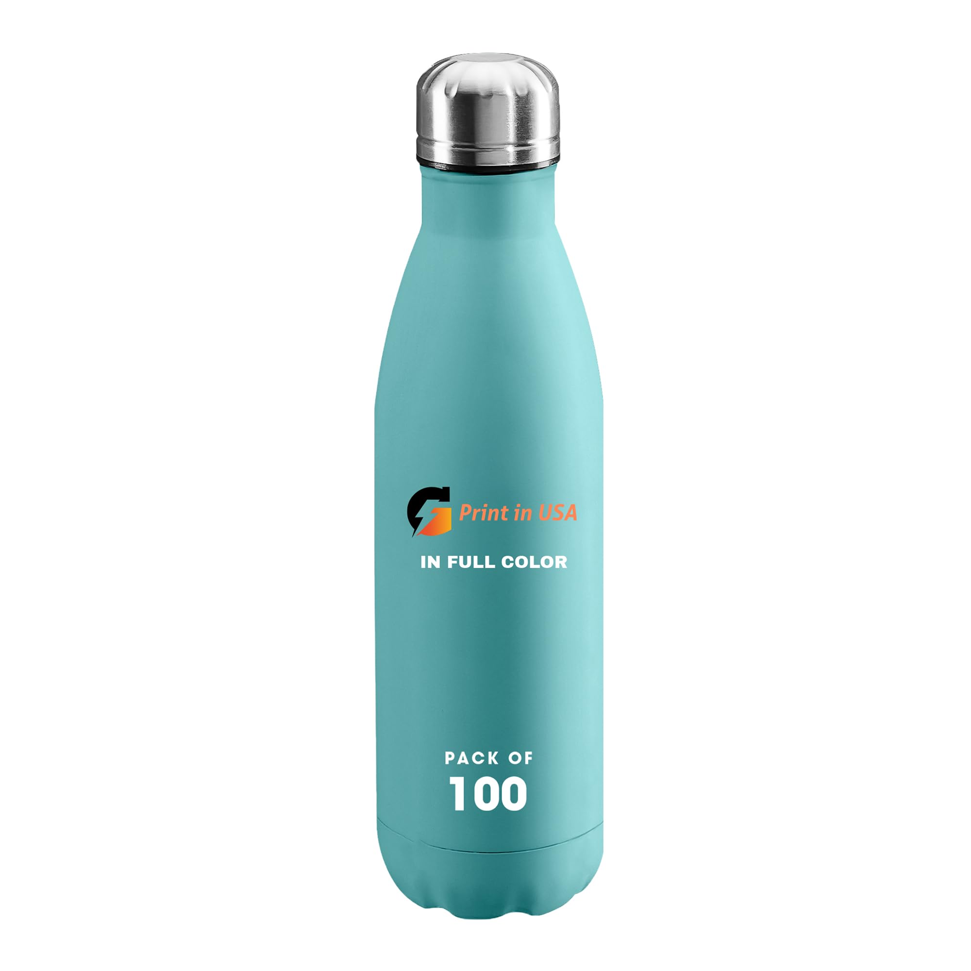 Personalized Custom Print in USA Water Bottles 25Pcs 17oz Stainless Steel Double Wall Insulated Leakproof Cups for Sports Outdoors With Colorful Text Logo