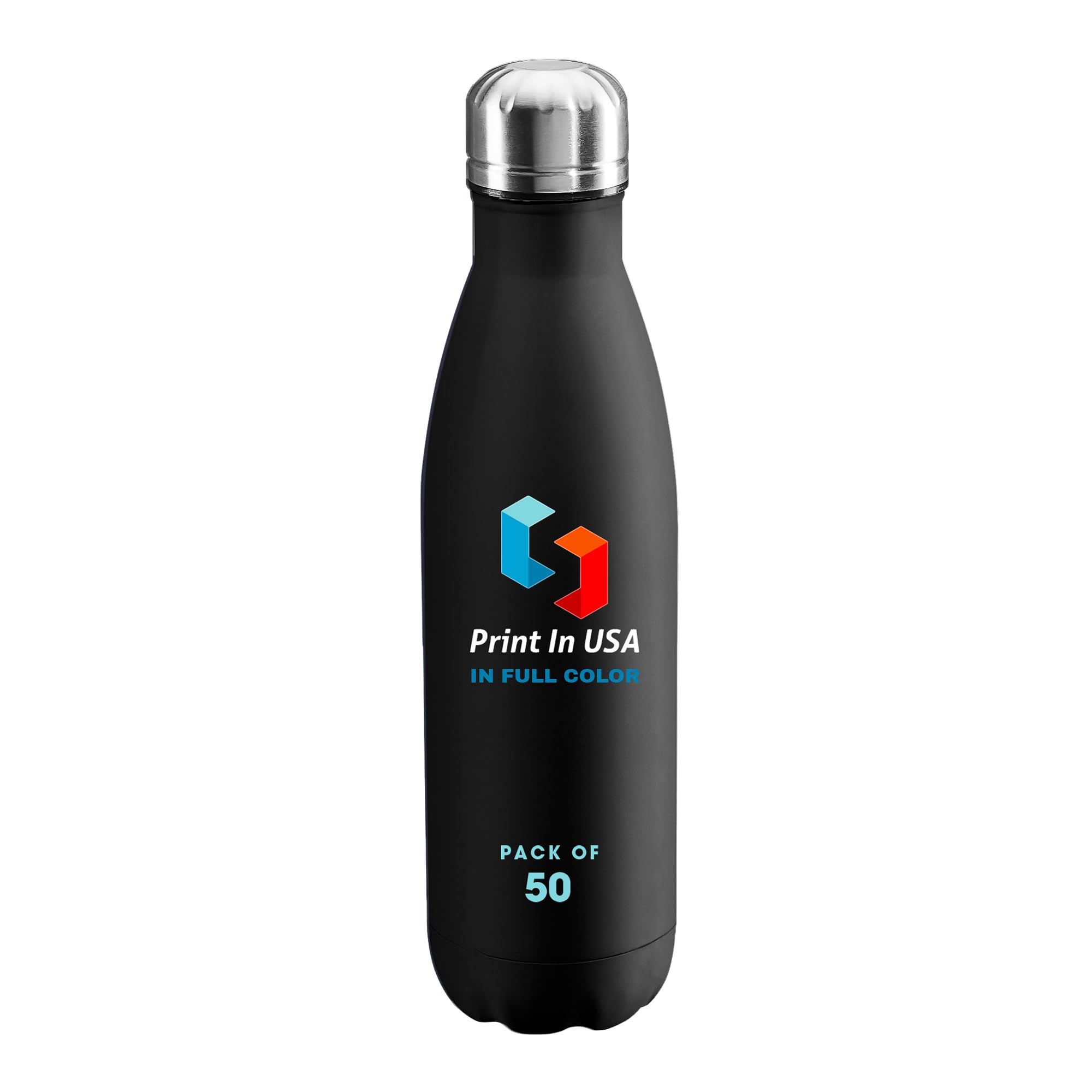Personalized Custom Print in USA Water Bottles 25Pcs 17oz Stainless Steel Double Wall Insulated Leakproof Cups for Sports Outdoors With Colorful Text Logo