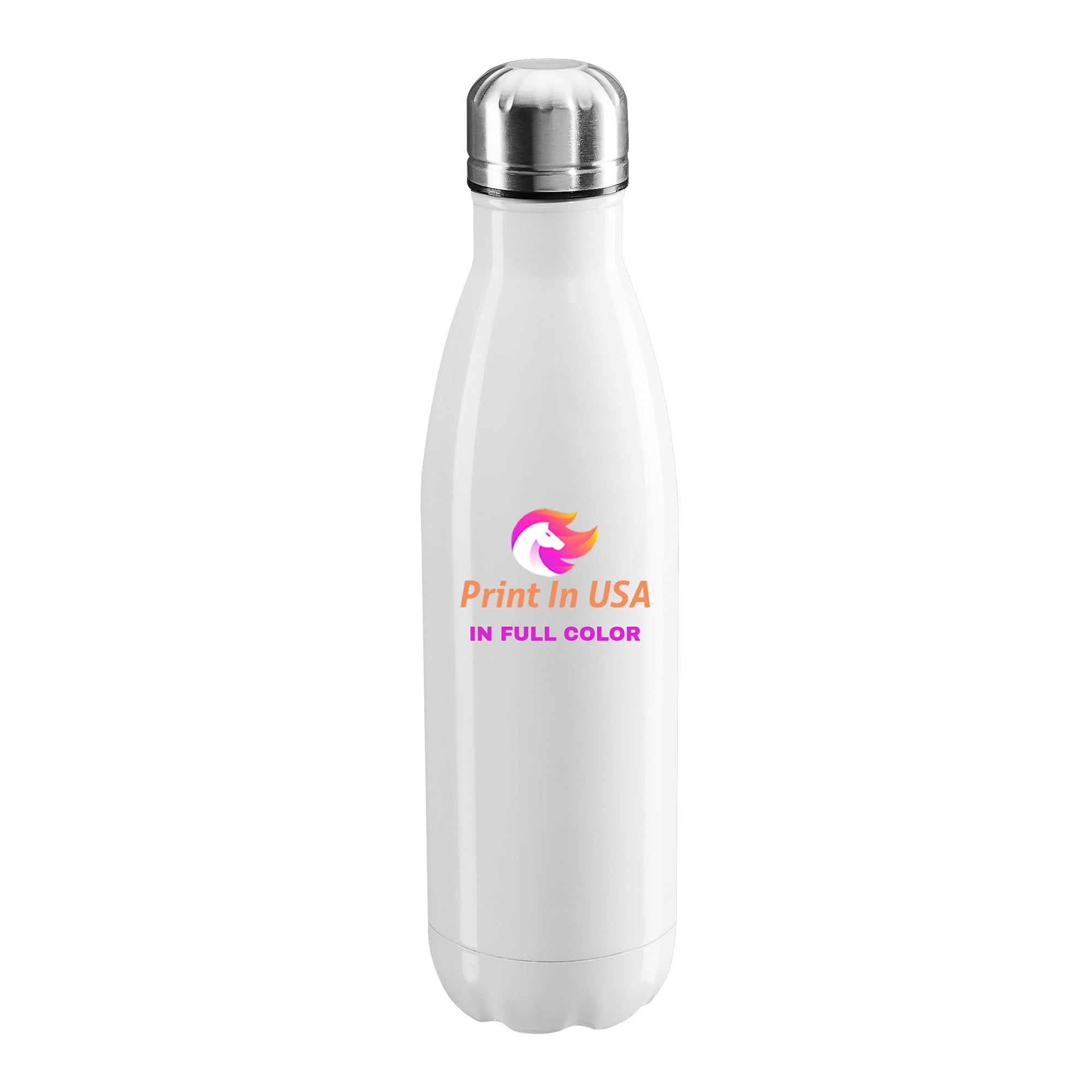 Personalized Custom Print in USA Water Bottles 25Pcs 17oz Stainless Steel Double Wall Insulated Leakproof Cups for Sports Outdoors With Colorful Text Logo