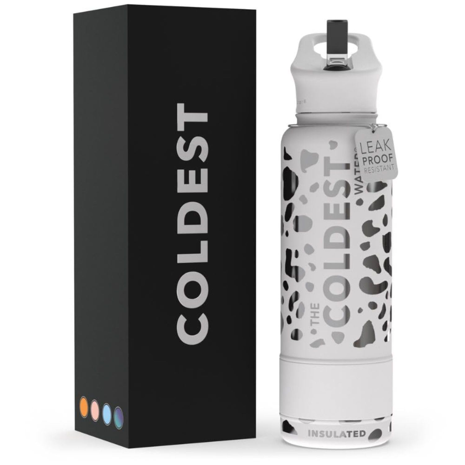 Coldest Insulated Water Bottle with Straw Lid - Stainless Steel Metal Insulated Bottle for Men & Women (Camouflage Flag, 40 oz)