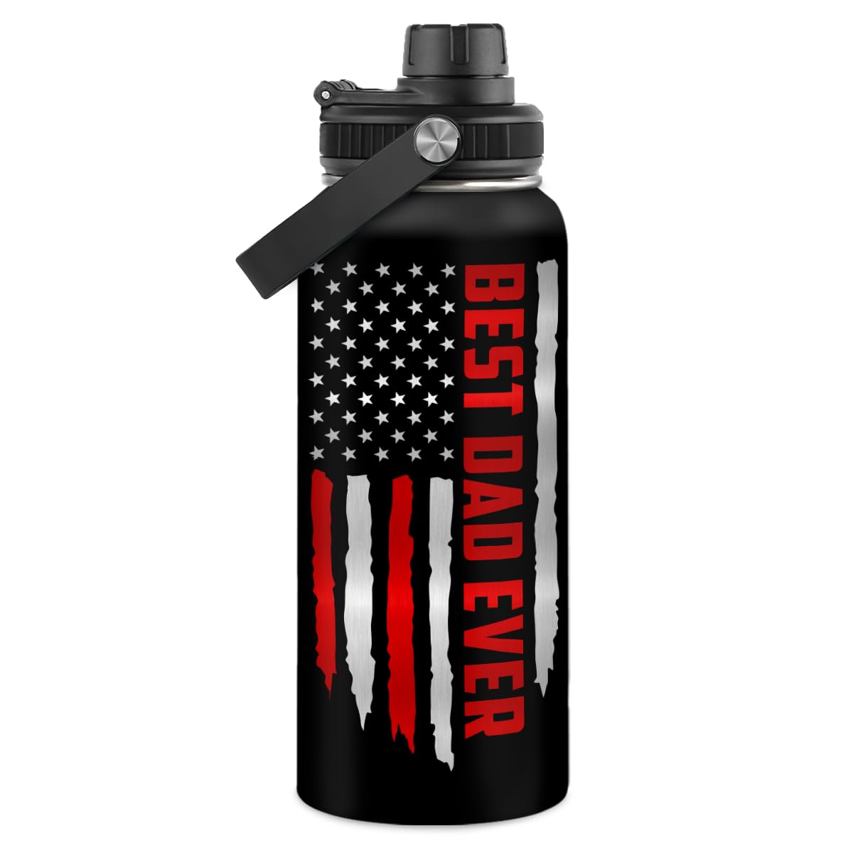 Soccer Water Bottle with Lid - 32oz Insulated Stainless Steel Sport Bottles - Gift for Men Soccer Player Fan Coach