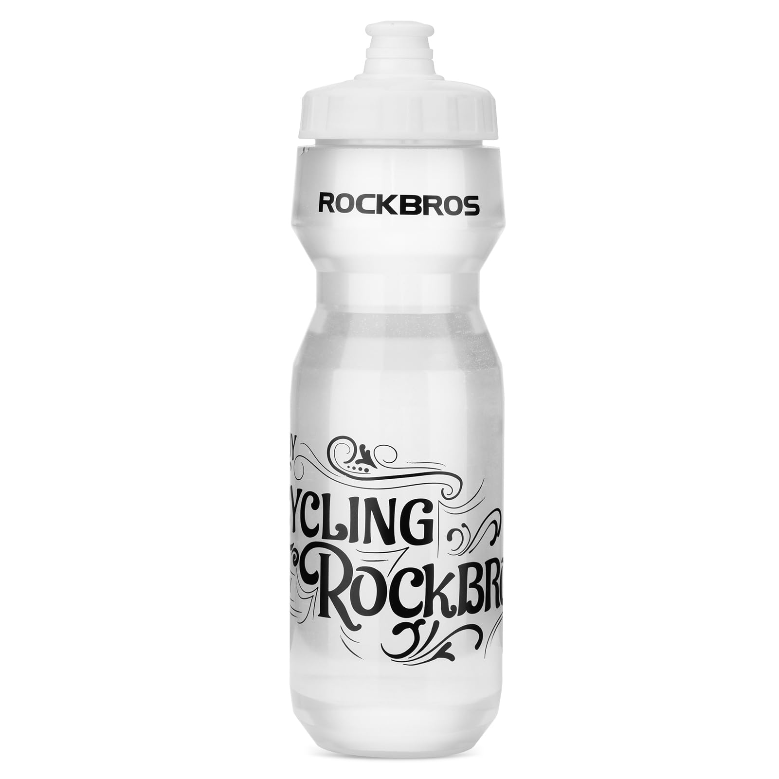 ROCKBROS Cycling Water Bottle, 20-25oz Squeeze Sports Water Bottle, BPA-Free (20oz Black Grey)