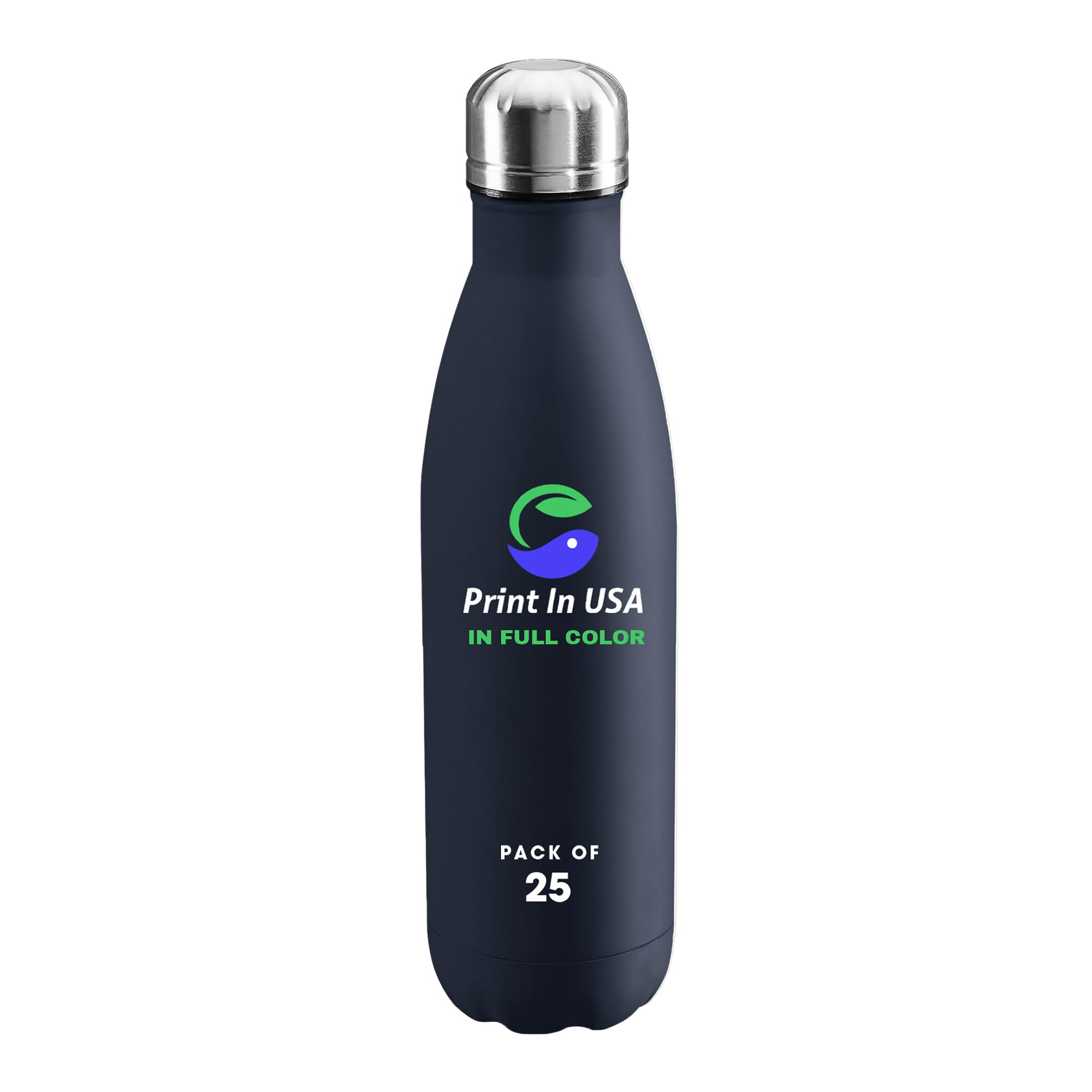 Personalized Custom Print in USA Water Bottles 25Pcs 17oz Stainless Steel Double Wall Insulated Leakproof Cups for Sports Outdoors With Colorful Text Logo