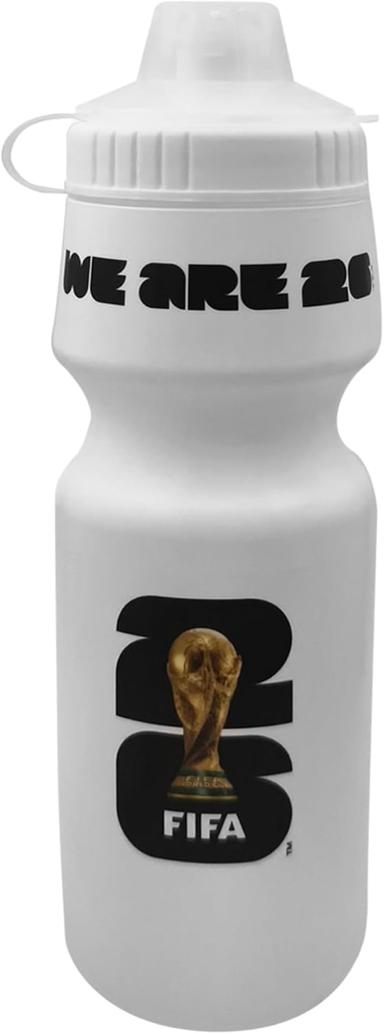 Official 2026 FIFA World Cup 24oz Refillable Squeeze Water Bottle - BPA-Free, Reusable, Dishwasher Safe with Pull-Top Cap - Designed for Everyday Use - From Sporting Games & Bike Rides, School, Work