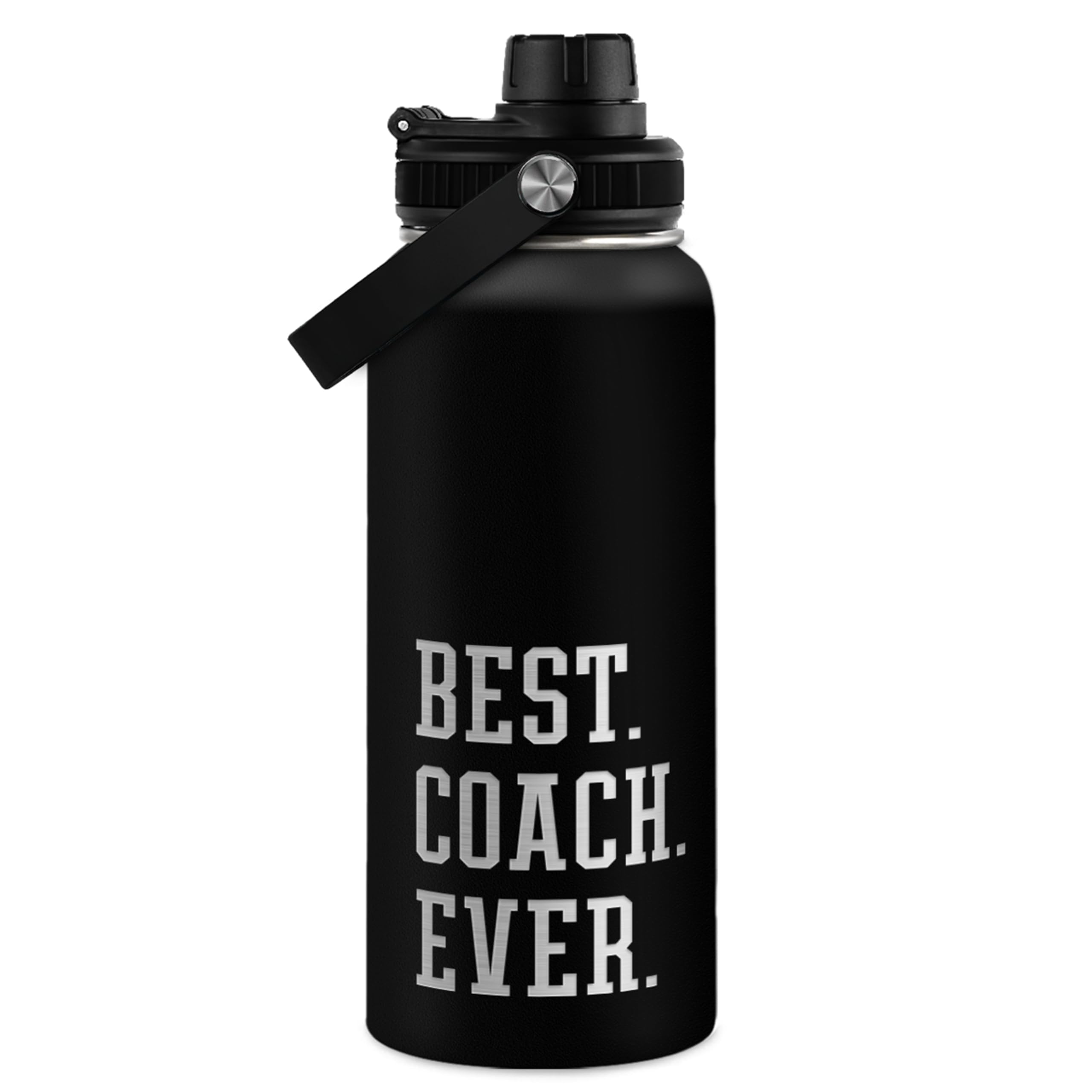 Soccer Water Bottle with Lid - 32oz Insulated Stainless Steel Sport Bottles - Gift for Men Soccer Player Fan Coach