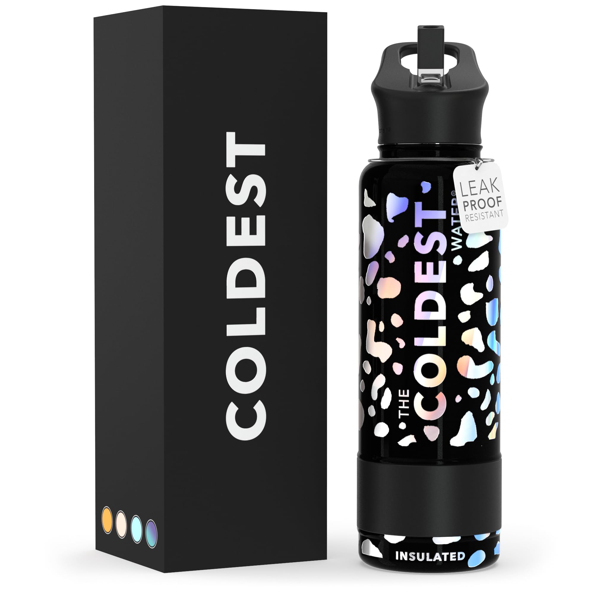 Coldest Insulated Water Bottle with Straw Lid - Stainless Steel Metal Insulated Bottle for Men & Women (Camouflage Flag, 40 oz)