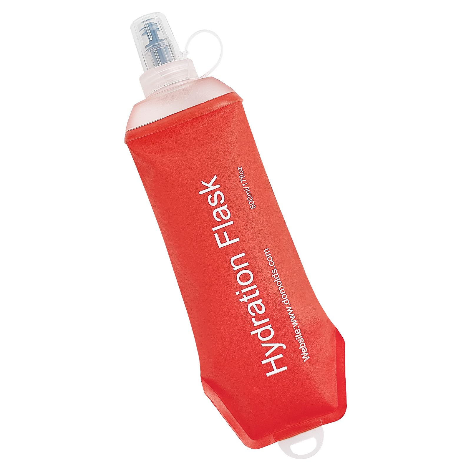 WILDREEDS 500ml Soft Flask, TPU Collapsible Soft Water Bottle for Hydration Pack, Running Vest, Folding Water Bottle for Hiking Cycling Climbing-1Pcs, White