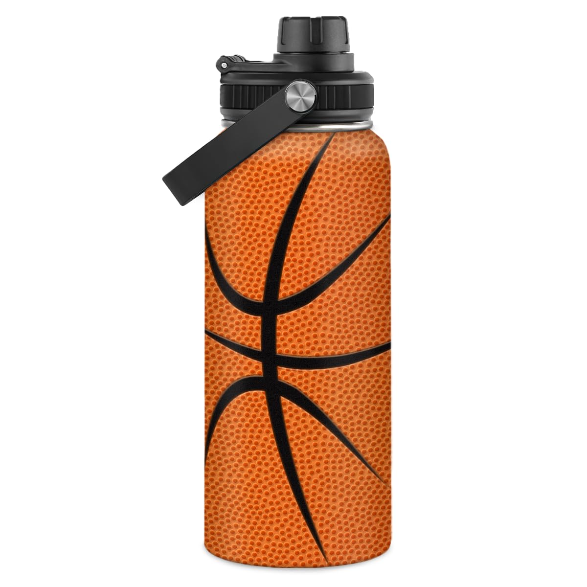 Soccer Water Bottle with Lid - 32oz Insulated Stainless Steel Sport Bottles - Gift for Men Soccer Player Fan Coach