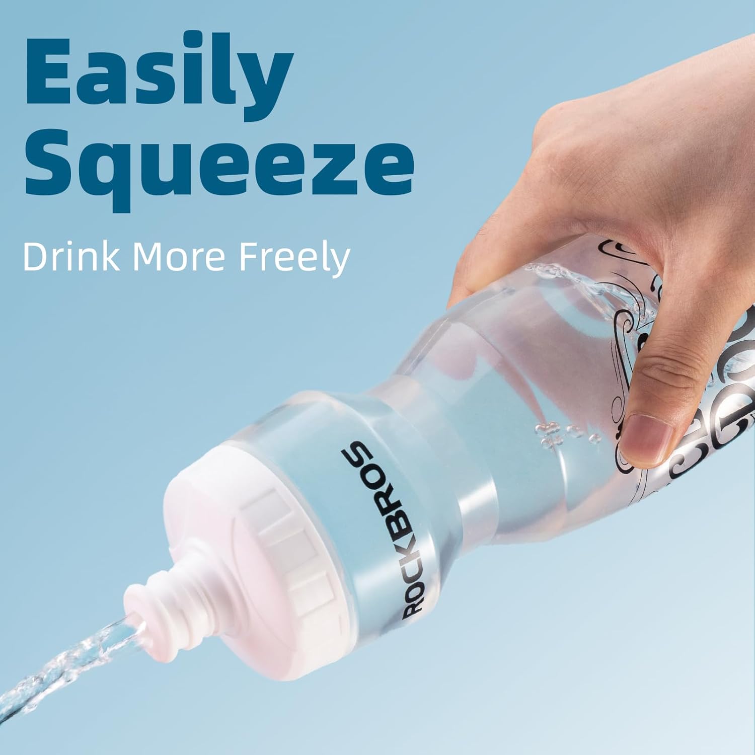 ROCKBROS Cycling Water Bottle, 20-25oz Cycling Bottle,Without BPA and BPS