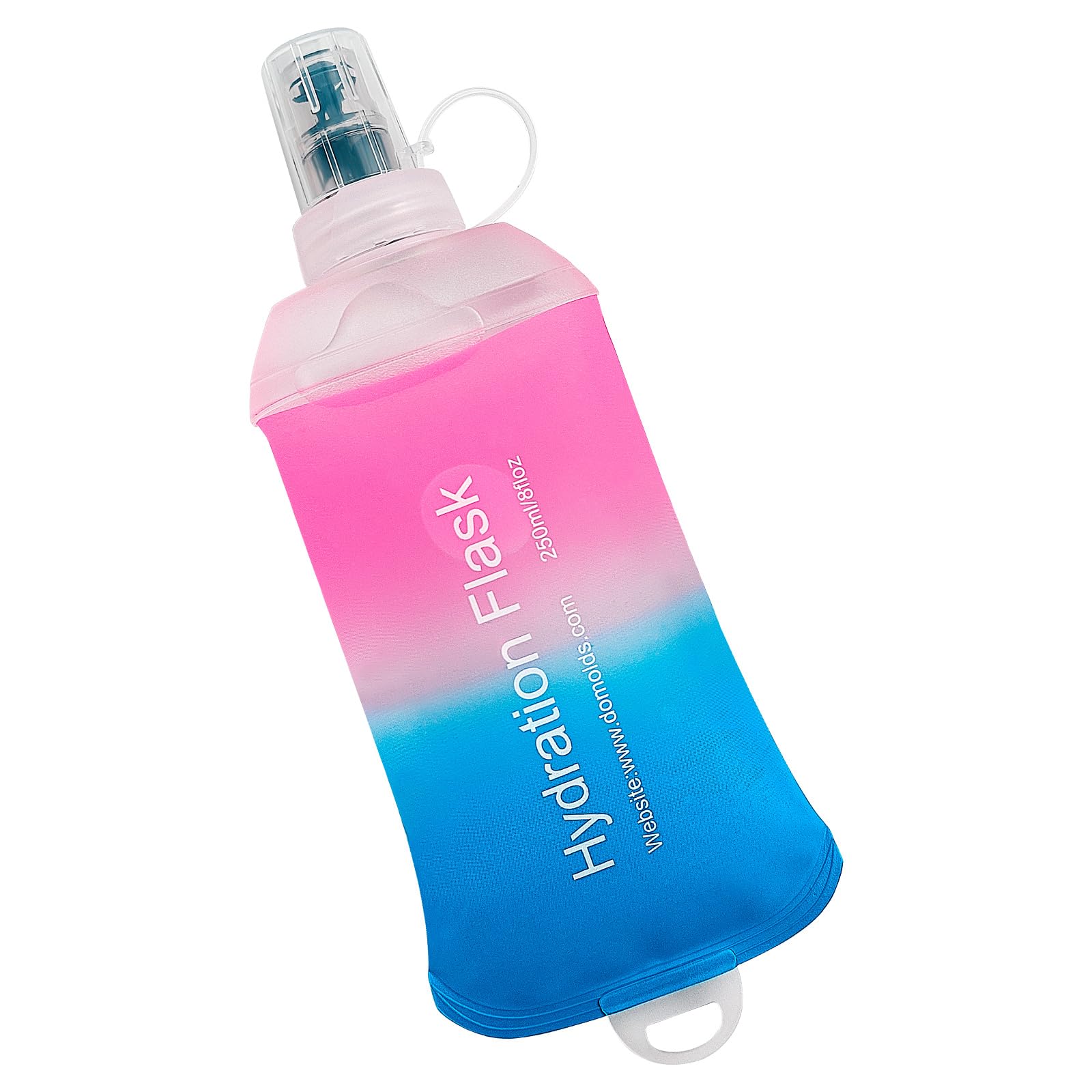 WILDREEDS 500ml Soft Flask, TPU Collapsible Soft Water Bottle for Hydration Pack, Running Vest, Folding Water Bottle for Hiking Cycling Climbing-1Pcs, White