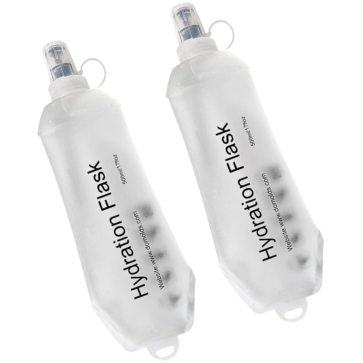 WILDREEDS 500ml Soft Flask, TPU Collapsible Soft Water Bottle for Hydration Pack, Running Vest, Folding Water Bottle for Hiking Cycling Climbing-1Pcs, White