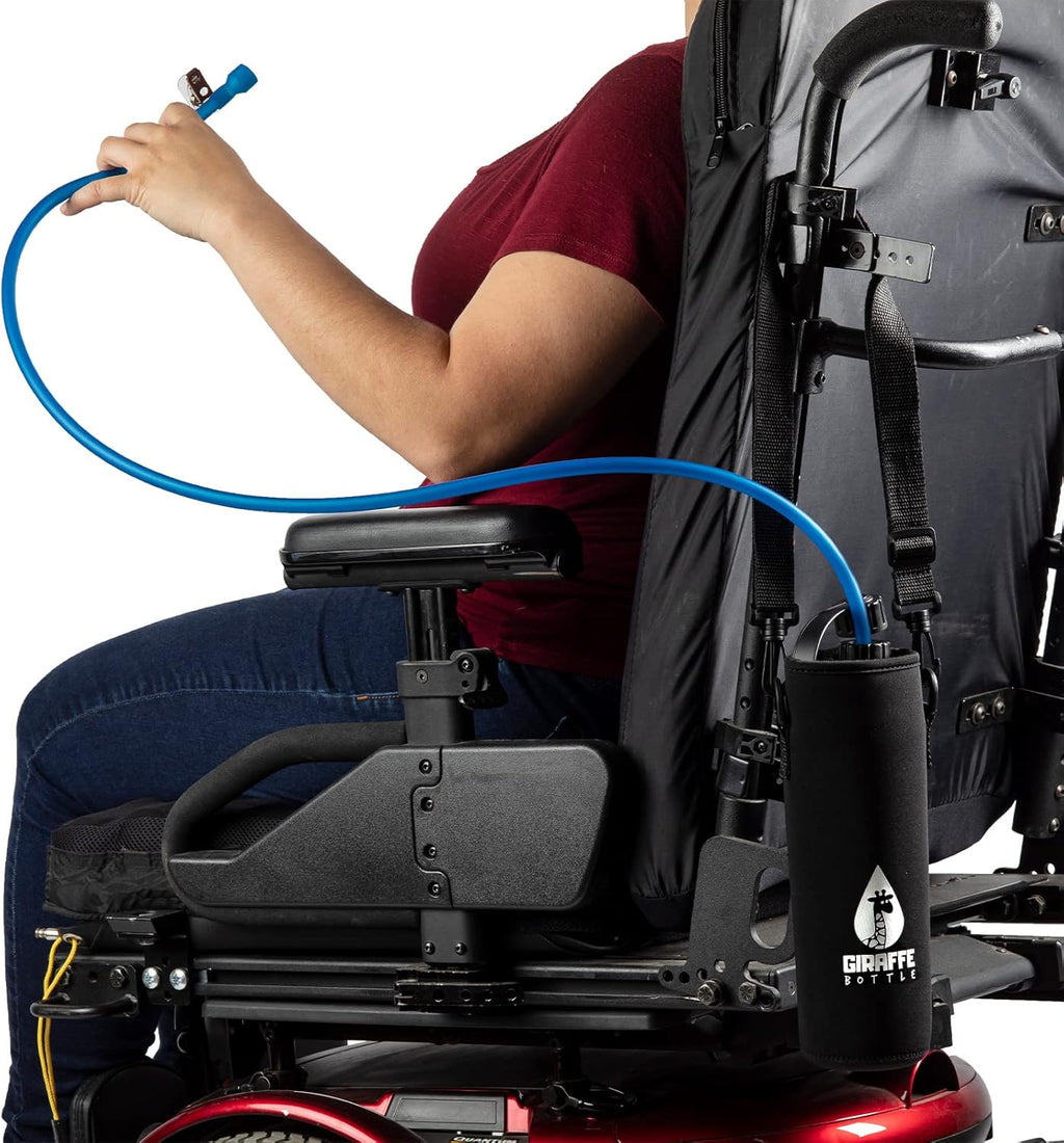 Giraffe Bottle Journey Hydration System, Insulated Stainless Steel Bottle, 36 inch / 91 cm Journey Straw, with Neoprene Bottle Carrier