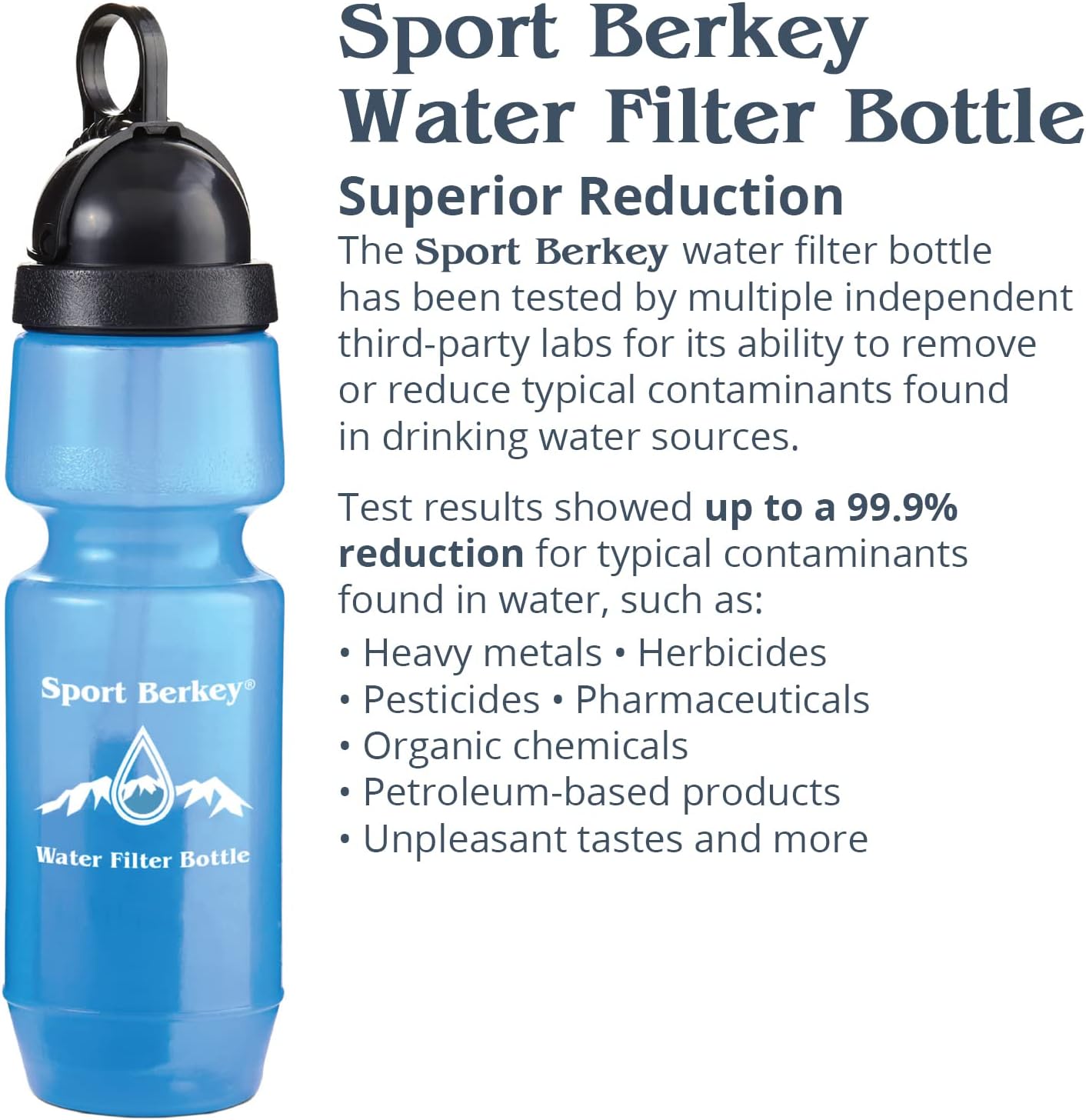 Berkey 2-Pack of Sport Water Filter Bottles Ideal for Everyday Use on the Go—Driving, Sports, Exercise, Travel, Home, Work, School and Play