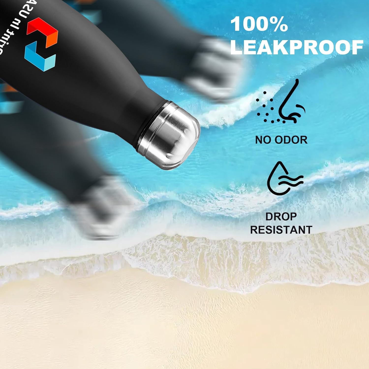 Personalized Custom Print in USA Water Bottles 25Pcs 17oz Stainless Steel Double Wall Insulated Leakproof Cups for Sports Outdoors With Colorful Text Logo