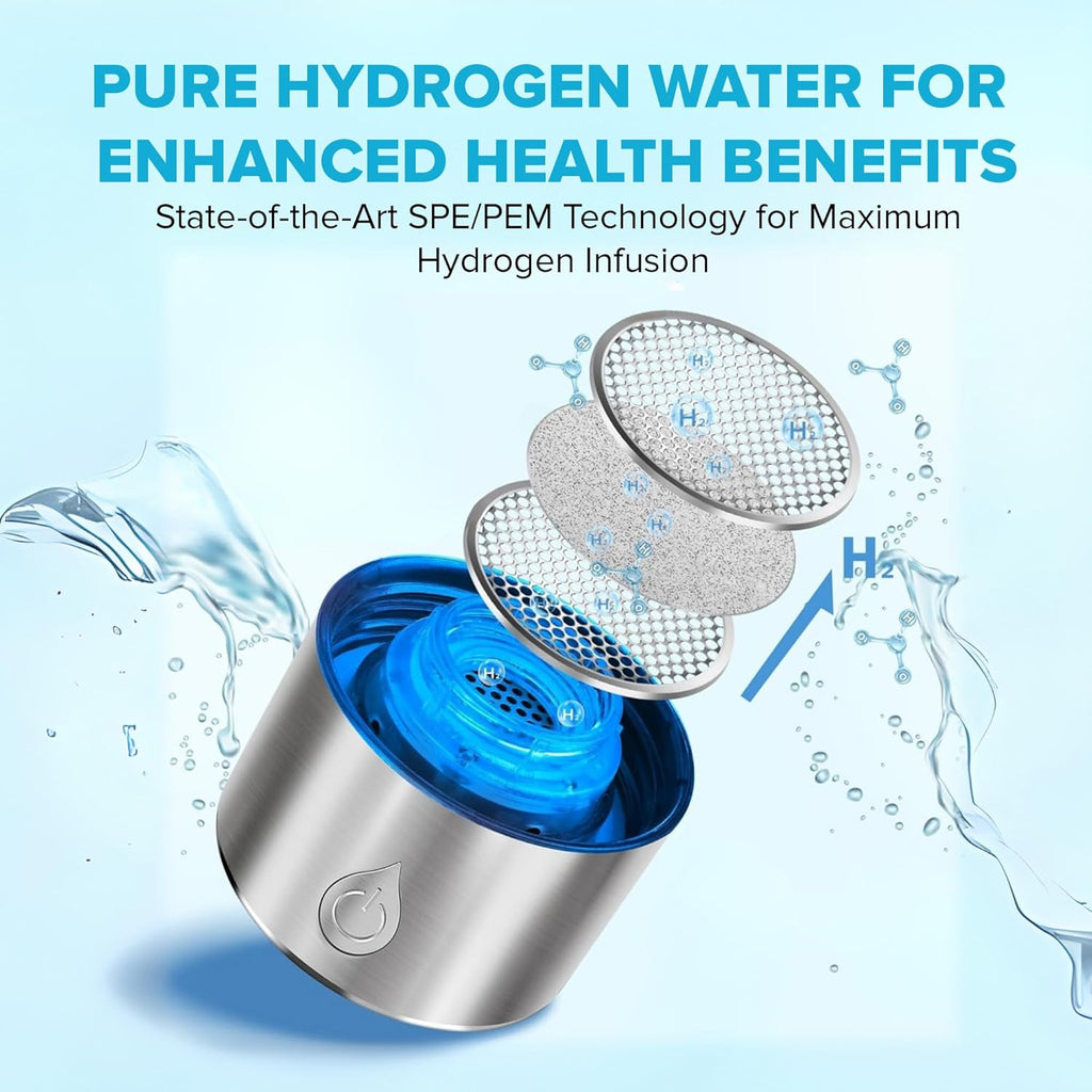 Hydrogen Water Bottle Generator with SPE/PEM Technology, Ionized Water Bottle, Portable Hydrogen Water Ionizer Machine 420 ml for Gym, Hiking, Cycling, Running & Outdoor Use