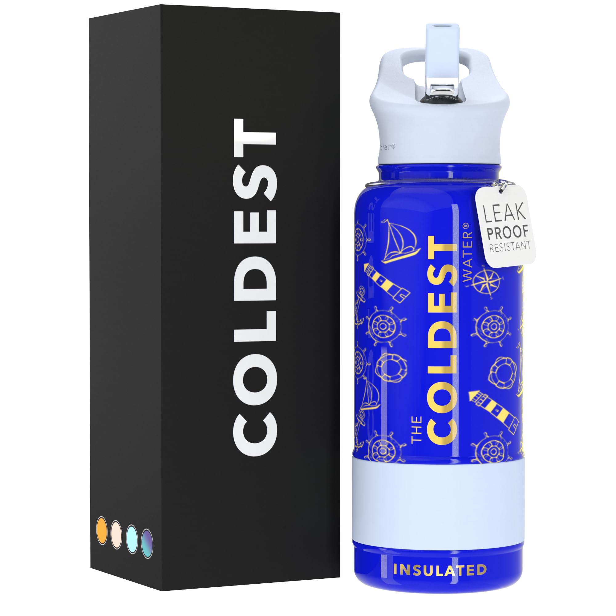 Coldest Insulated Water Bottle with Straw Lid - Stainless Steel Metal Insulated Bottle for Men & Women (Camouflage Flag, 40 oz)