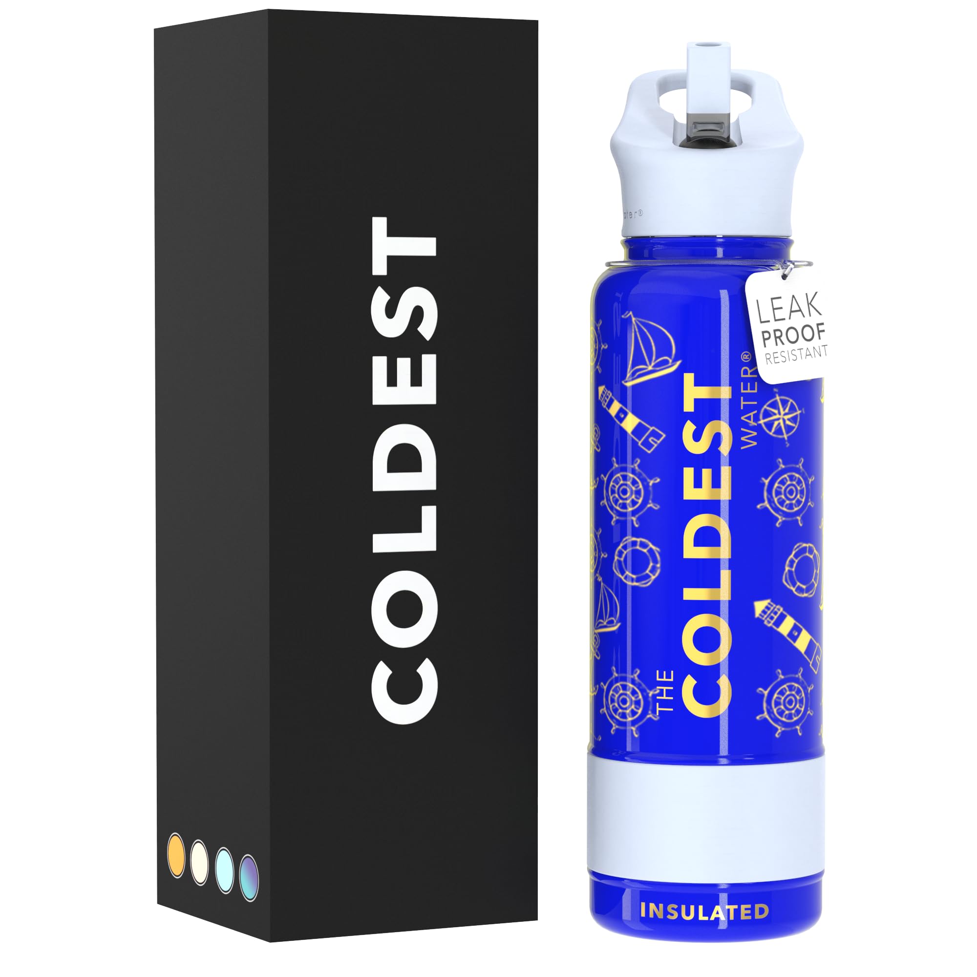 Coldest Insulated Water Bottle with Straw Lid - Stainless Steel Metal Insulated Bottle for Men & Women (Camouflage Flag, 40 oz)