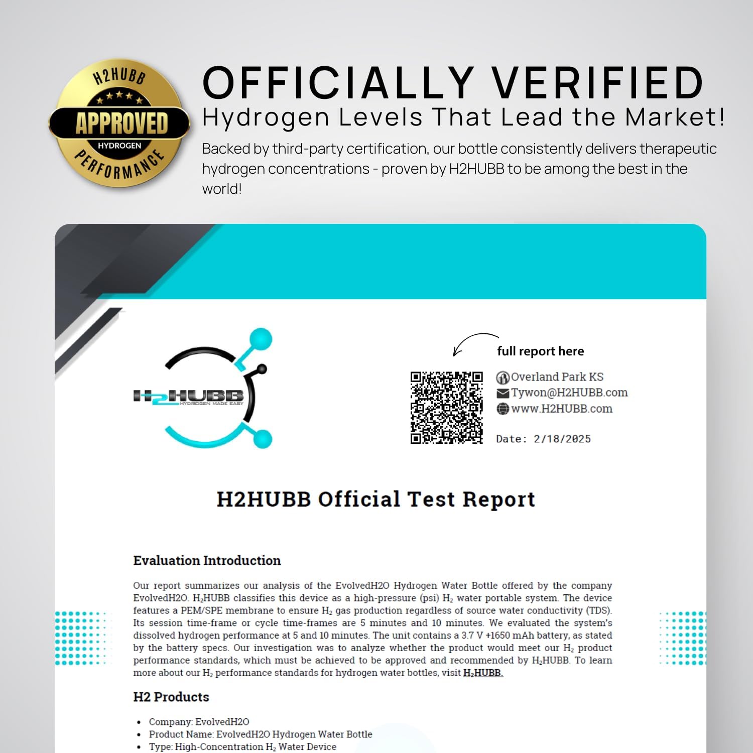 Certified Hydrogen Water Bottle Generator I 6200 PPB Portable Ionizer I SPE PEM Electrolysis I Rechargeable I BPA-Free I Enhance Hydration & Wellness I 270ml (Black)