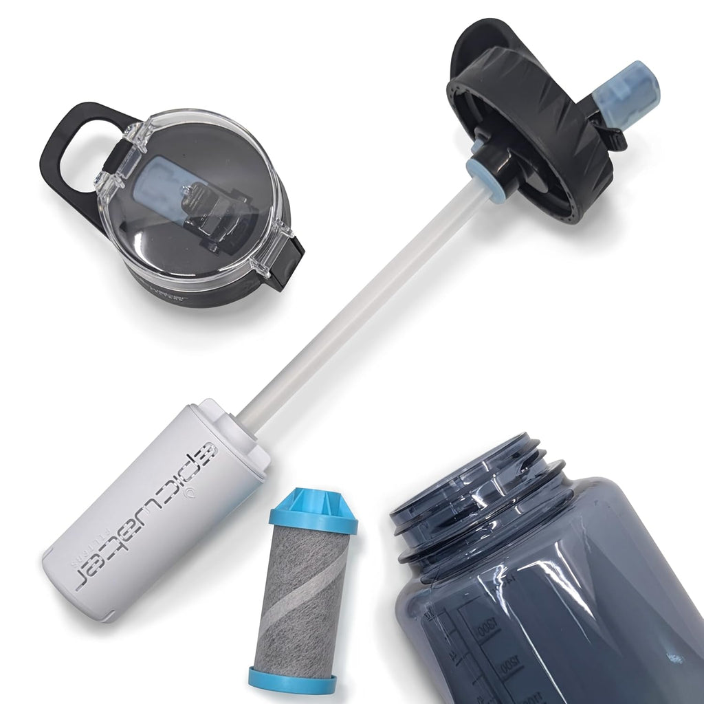 Epic Water Filters The Answer | Water Bottle Filter System Compatible with Hydro Flask/Yeti/Iron Flask/Simple Modern/Hydro Cell | USA Made Filter Removes 99.9% of Tap Water Contaminants
