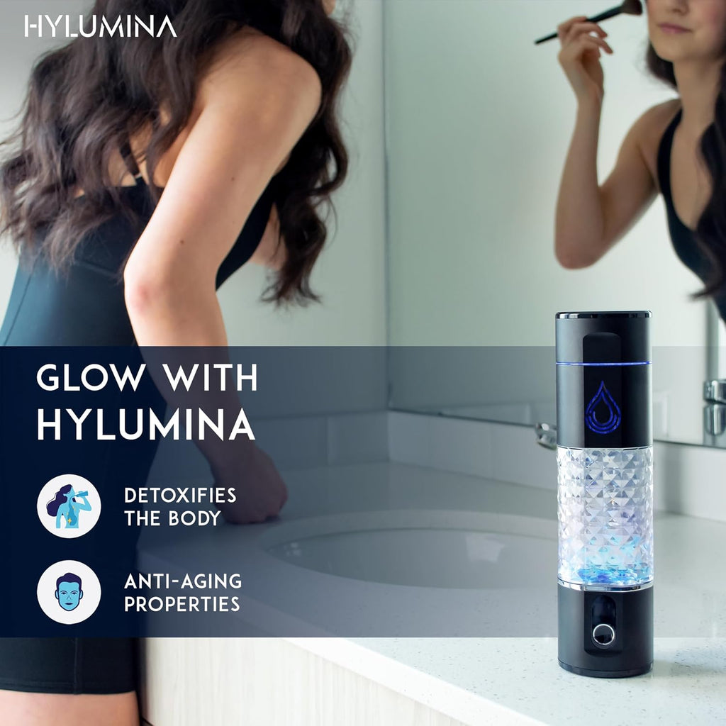 Hydrogen Water Bottle Generator - Up to 6400ppb of Hydrogenated Water Per Cycle - SPE/PEM Tech - 9.5OZ Food Grade ABS Hydrogen Water Generator - Gift Bottles for Family, Athletes, Travel