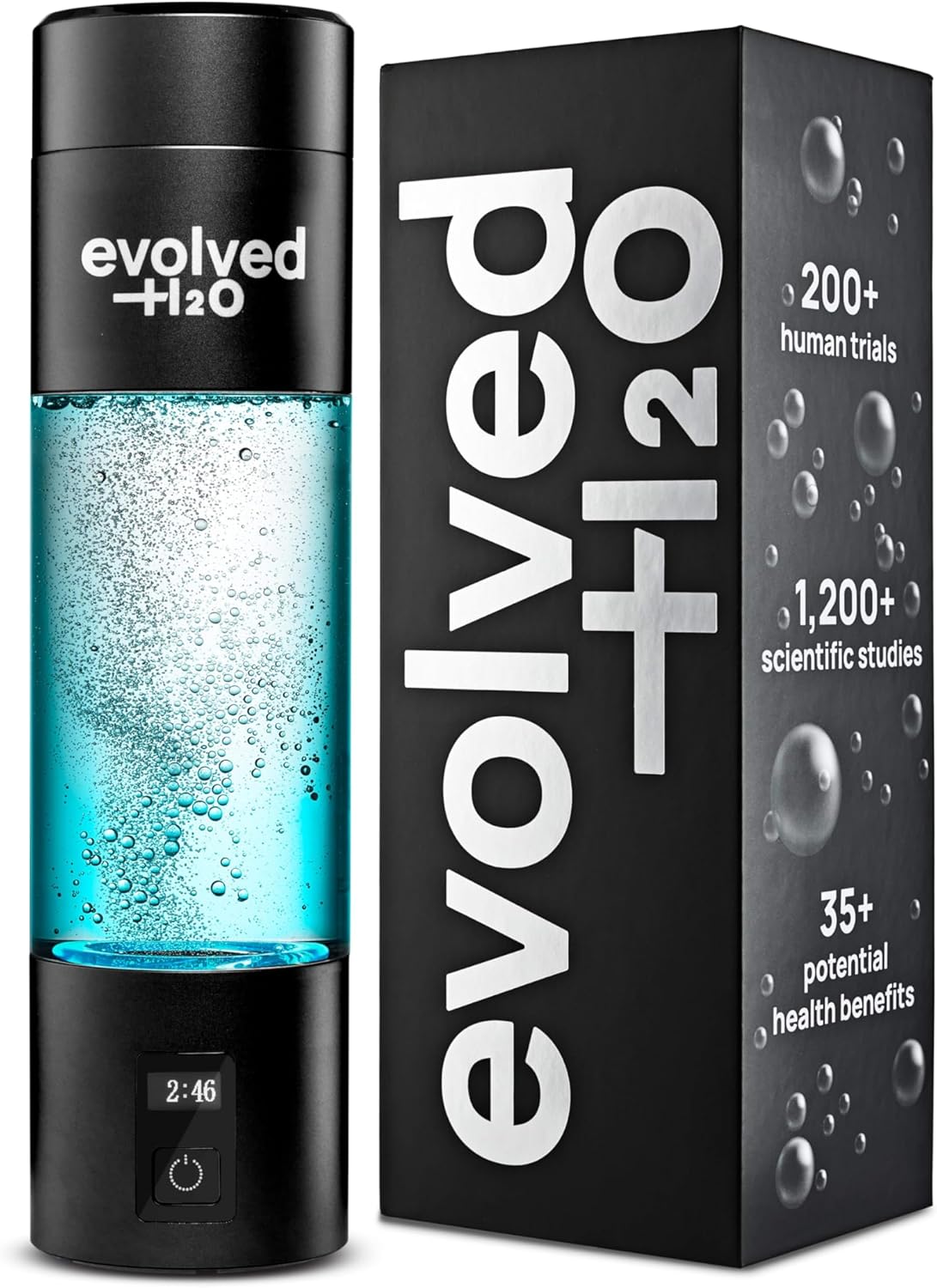 Certified Hydrogen Water Bottle Generator I 6200 PPB Portable Ionizer I SPE PEM Electrolysis I Rechargeable I BPA-Free I Enhance Hydration & Wellness I 270ml (Black)