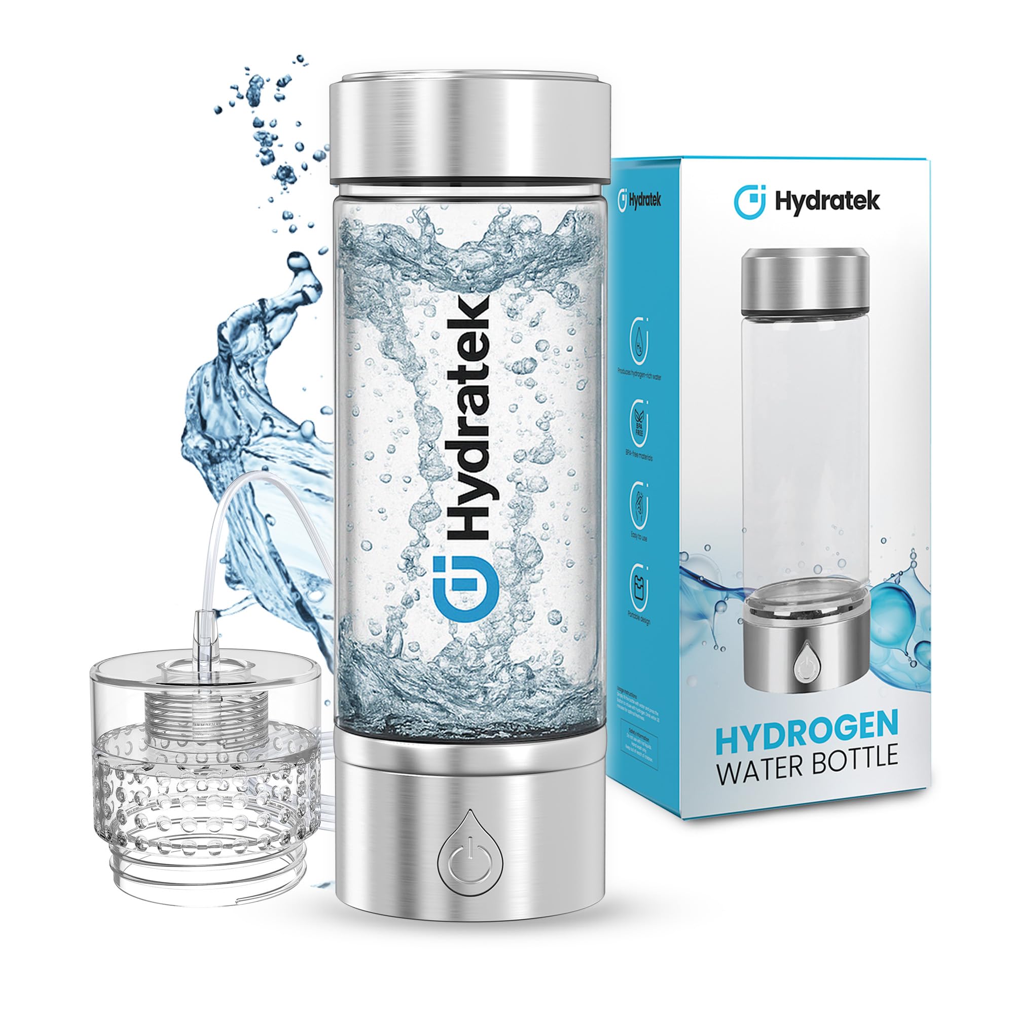 Hydrogen Water Bottle Generator with SPE/PEM Technology, Ionized Water Bottle, Portable Hydrogen Water Ionizer Machine 420 ml for Gym, Hiking, Cycling, Running & Outdoor Use