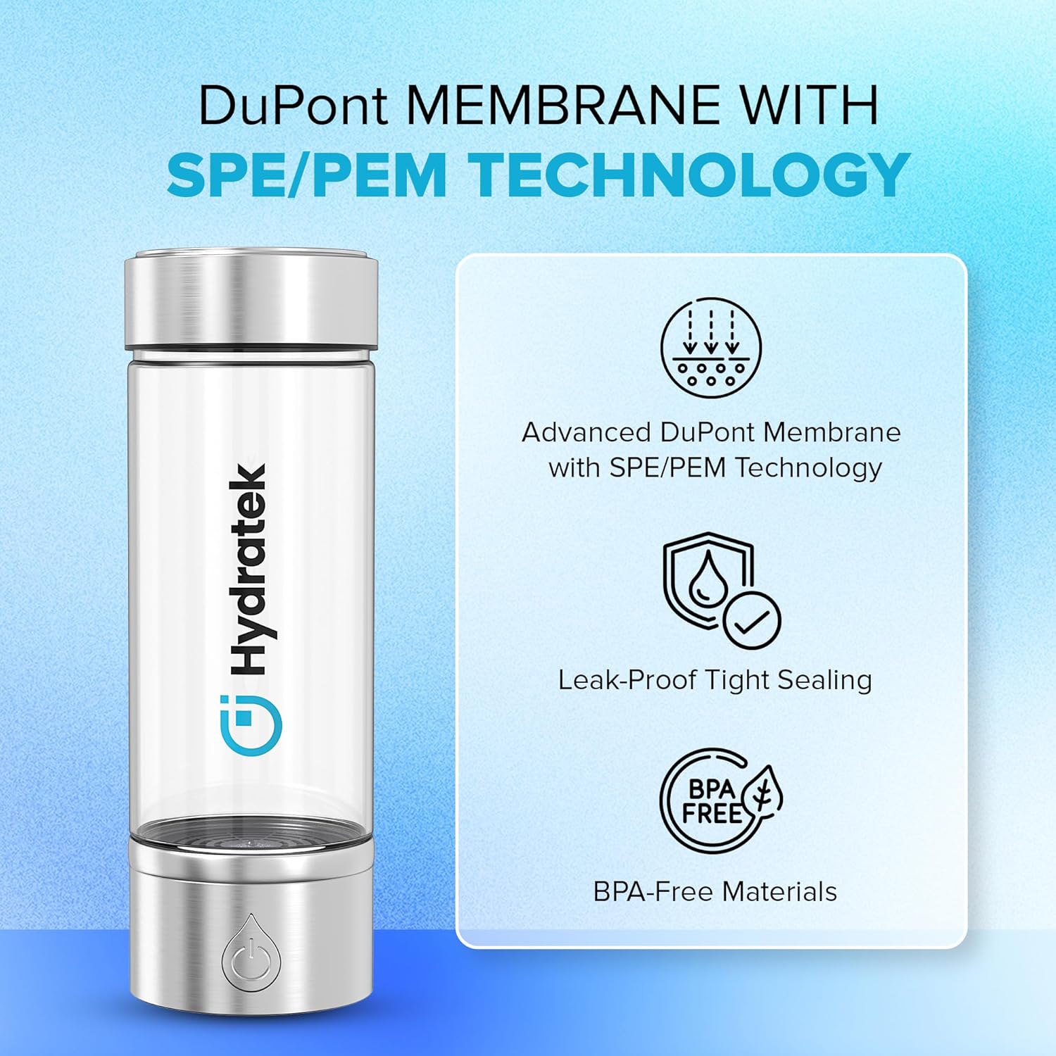 Hydrogen Water Bottle Generator with SPE/PEM Technology, Ionized Water Bottle, Portable Hydrogen Water Ionizer Machine 420 ml for Gym, Hiking, Cycling, Running & Outdoor Use