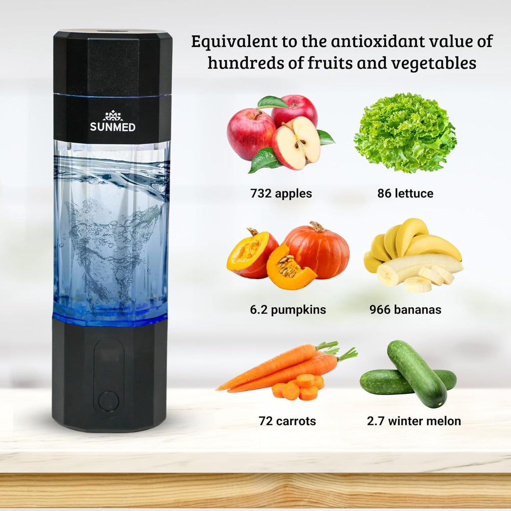 Hydrogen Water Bottle Generator | Up to 6000+ PPB Molecular Hydrogen, Alkaline Water Pitcher | OLED Display, Rechargeable, Portable, High-Pressure Safe Design